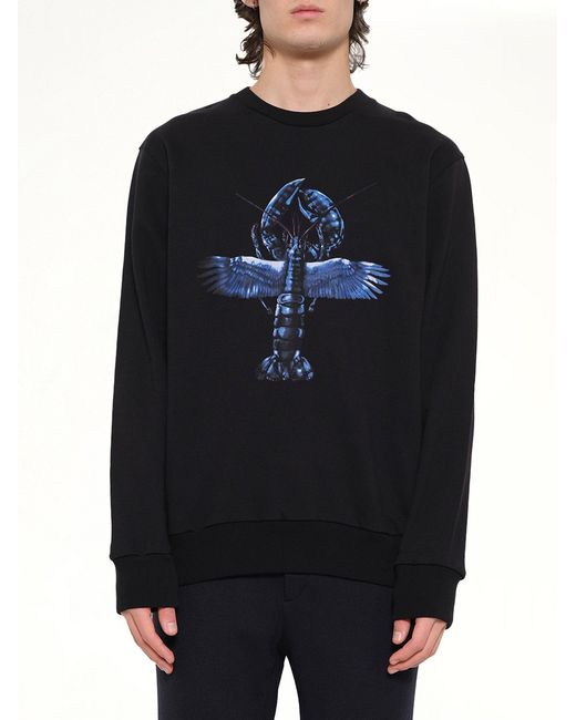 Lanvin Blue Flying Lobster Sweatshirt for men