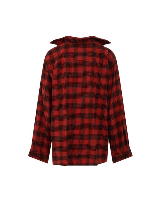 Balenciaga Red Trompe L'Oeil Oversized Shirt, Long Sleeves, /, 100% Cotton for men