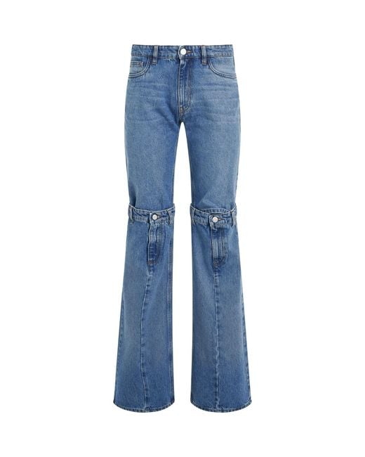 Coperni Blue Open Knee Jeans, 100% Cotton, Size: Small