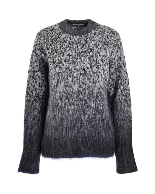 Off-White c/o Virgil Abloh Gray Fuzzy Mohair Arrow Knitwear