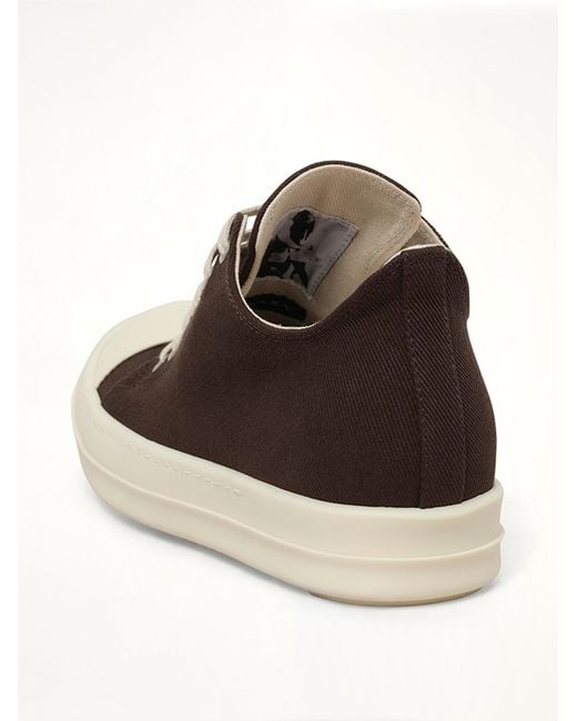Rick Owens Brown 13Oz Overdyed Denim Low Sneaks
