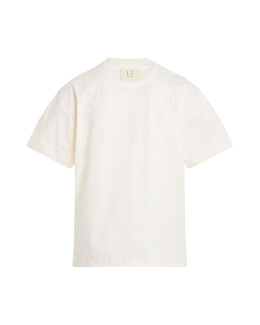 Wooyoungmi White Leather Patch T-Shirt, , 100% Cotton for men