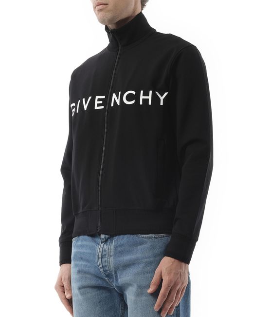 Givenchy Black Dove Tracksuit Zip Through Sweatshirt, 100% Cotton, Size: Small for men
