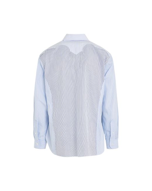 Maison Margiela Blue Pin Striped Long Sleeved Shirt, , 100% Cotton for men