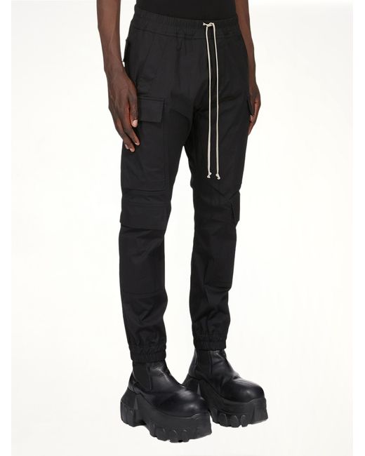 Rick Owens Black Mastodon Megacargo, 100% Cotton for men