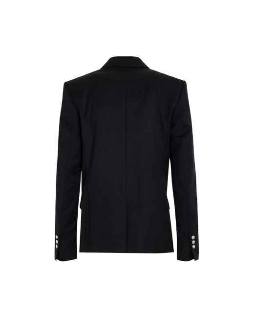Balmain Black Wool 6 Button Jacket, Long Sleeves, , 100% Wool for men