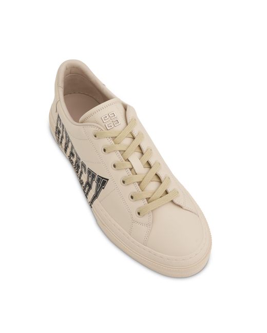 Givenchy Natural City Sport Sneakers With Varsity Print, /, 100% Leather for men