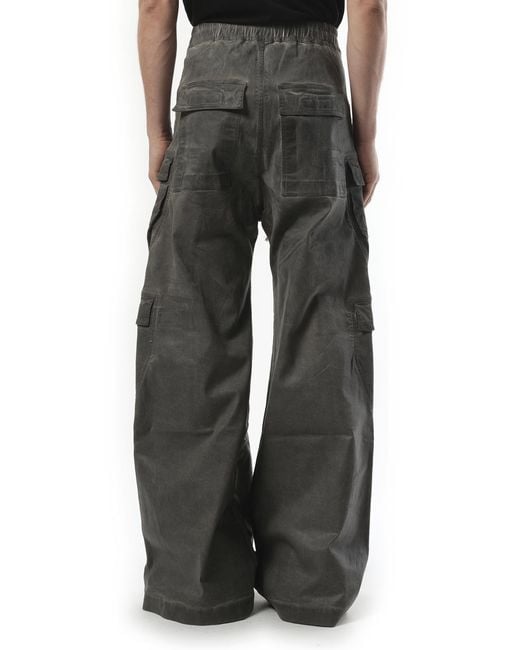 Rick Owens Black Double Cargo Jumbo Belas, 100% Cotton, Size: Small for men