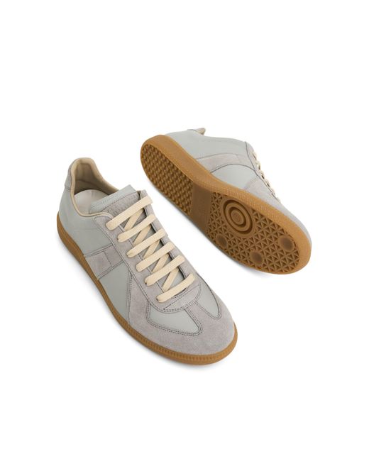 Maison Margiela White Replica Leather Sneakers, , 100% Cotton for men