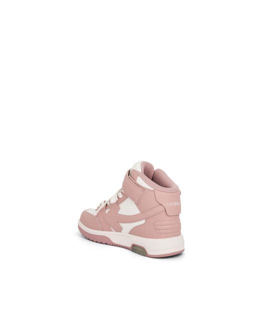 Off-White c/o Virgil Abloh Pink Off- Out Of Office Mid Top Leather Sneakers, /, 100% Rubber