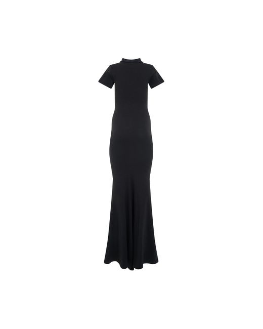 Balenciaga Black Logo Maxi T-Shirt Dress, Short Sleeves, Washed, 100% Cotton, Size: Medium