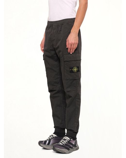 Stone Island Black 3100033 Cotton Satin Trouser for men