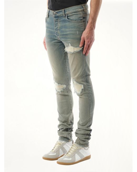 Amiri Blue Mx1 Ultrasuede Jeans, 100% Cotton for men