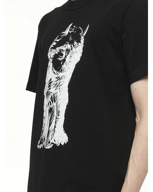 Sacai Black Where The Wild Things Are Monster T-Shirt for men