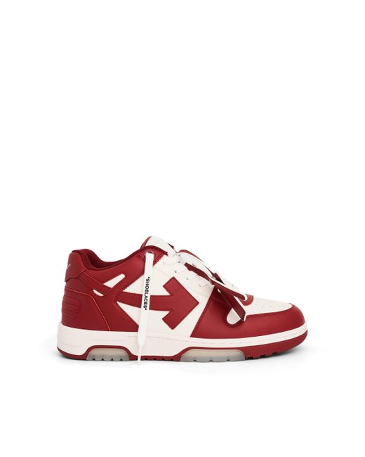 Off-White c/o Virgil Abloh Red Off- Out Of Office Calf Leather Sneakers, /Burgundy, 100% Rubber for men
