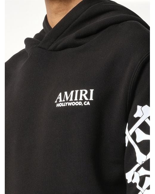 Amiri Black Bones Stacked Hoodie for men