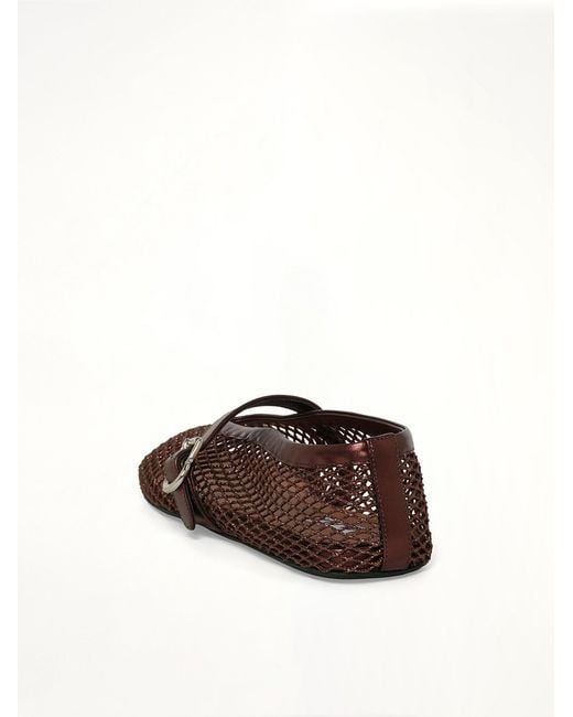 Alaïa Brown Ballet Fishnet Flats