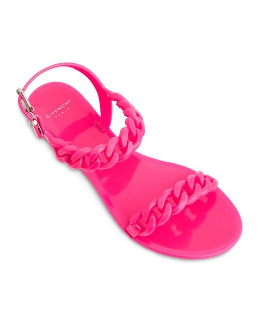 Givenchy Pink Jelly Flat Sandals, , 100% Rubber