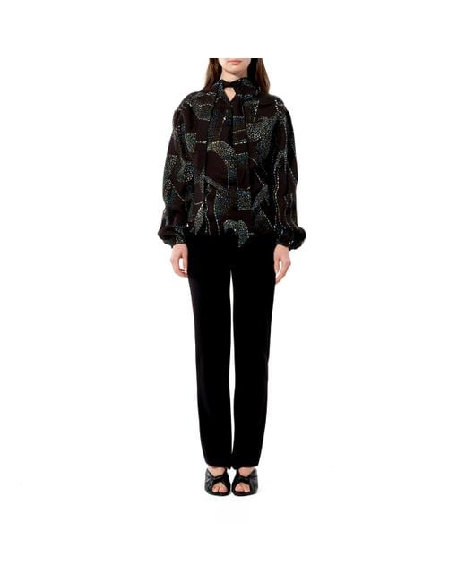 Balenciaga Black Crepe Shirt, Long Sleeves