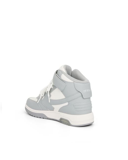 Off-White c/o Virgil Abloh Gray Out Of Office Mid Top Leather Sneakers, /, 100% Rubber for men