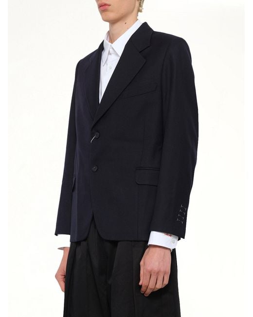Maison Margiela Blue Virgin Wool Blazer for men