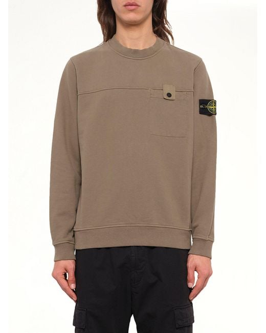 Stone Island Brown 6100038 Brushed Cotton Sweatshirt for men