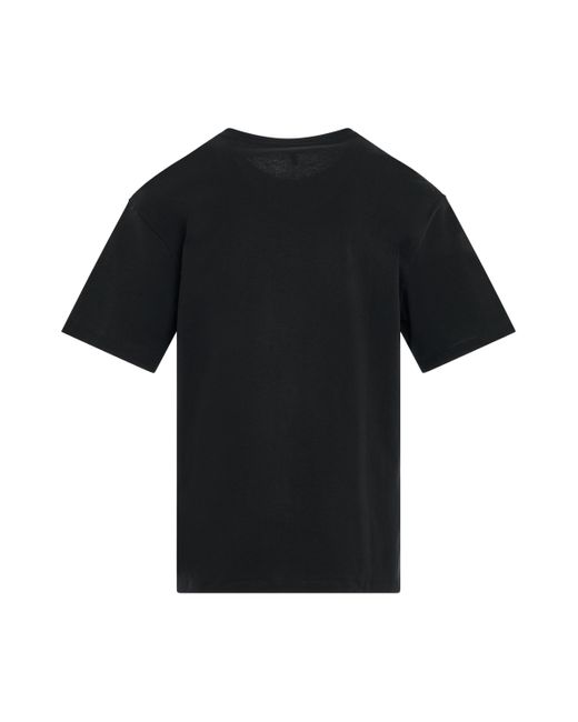 Loewe Black 'Embroidered Blurred Logo T-Shirt, Short Sleeves, 100% Cotton, Size: Small for men
