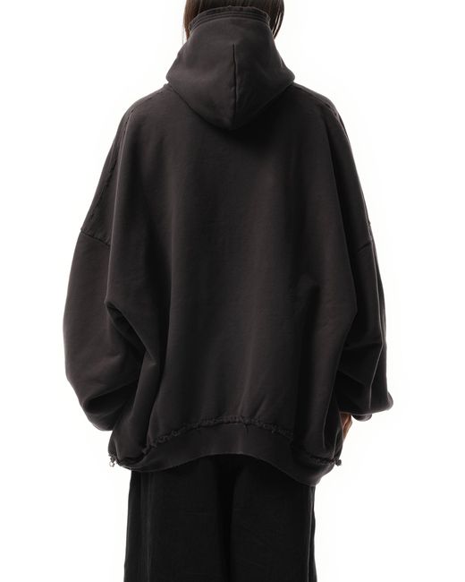 Balenciaga Black Ciao Bello Pulled Hoodie, 100% Cotton, Size: Small