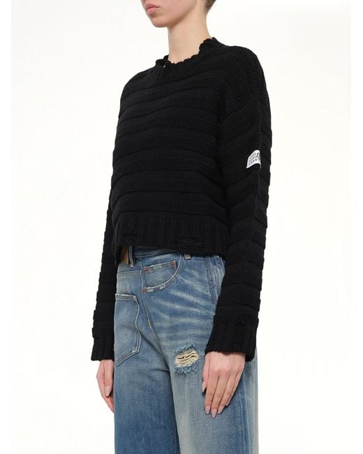 MM6 by Maison Margiela Black Gauge 3 Link Knit
