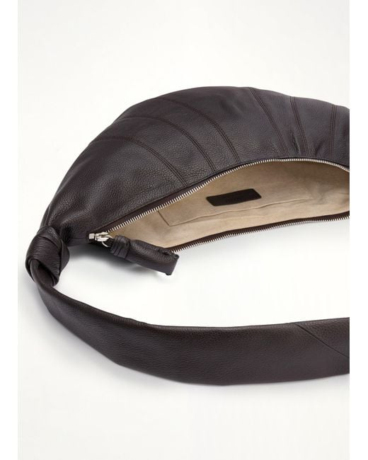 Lemaire White Croissant Medium Grained Leather Bag