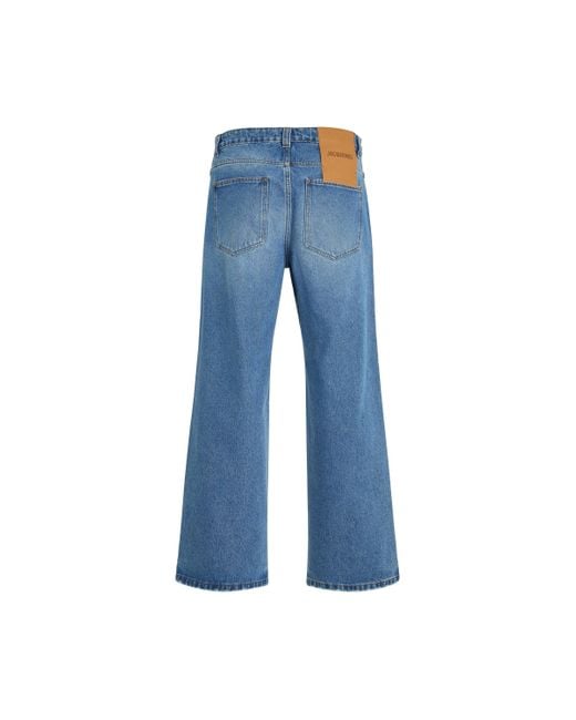 Jacquemus Blue Le Denimes Large Jeans, /Tabac, 100% Cotton for men