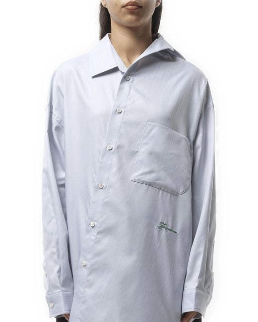 Jacquemus Blue La Chemise Cuadro, Long Sleeves, 100% Cotton