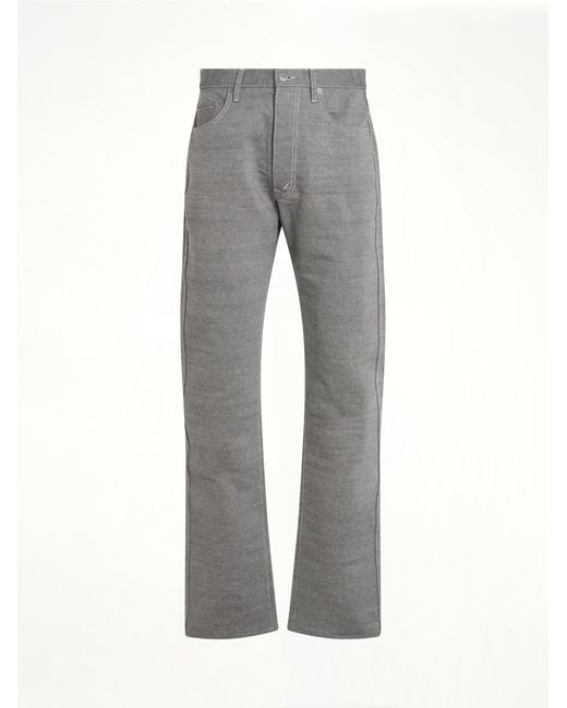 Maison Margiela Gray Regular And Straight Pants, 100% Cotton for men