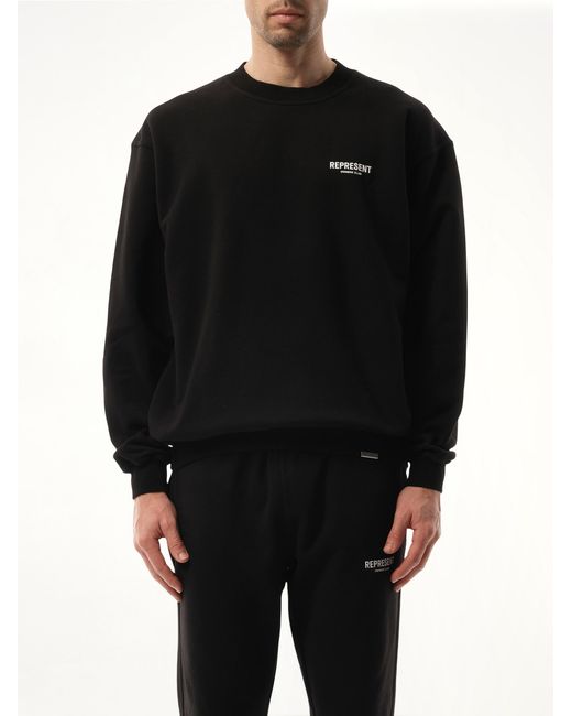 Represent Black Owners Club Cotton Sweatshirt for men