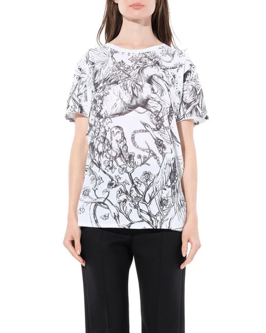 McQueen White Unicorn Dreams T-Shirt, , 100% Cotton