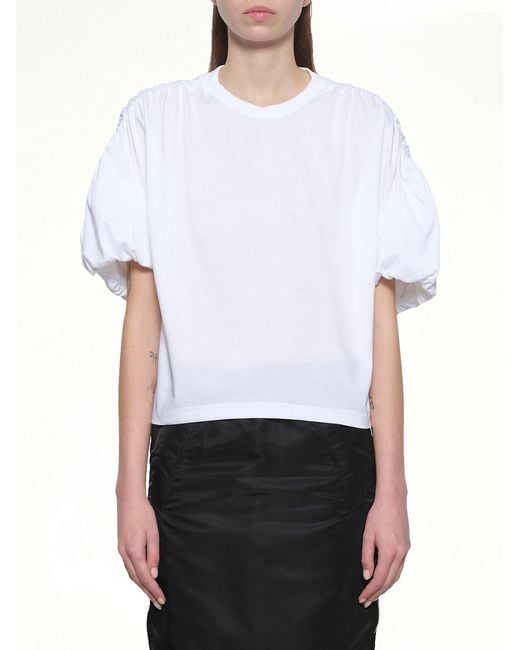 Noir Kei Ninomiya White Cotton Ponte T-Shirt