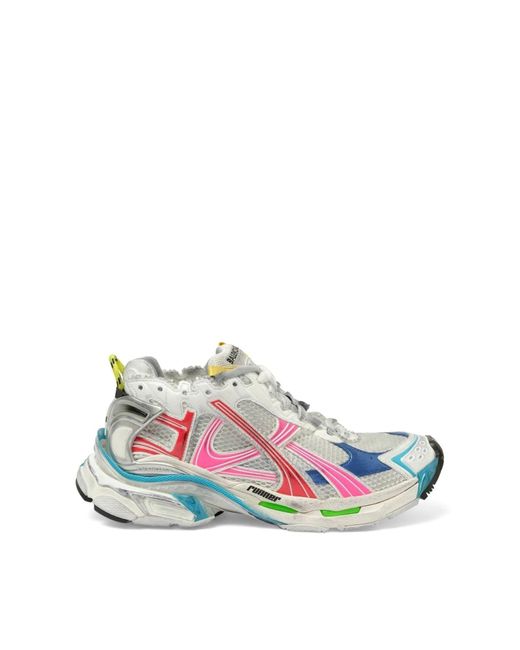 Balenciaga Blue Runner Metallic Sneakers, 100% Fabric for men