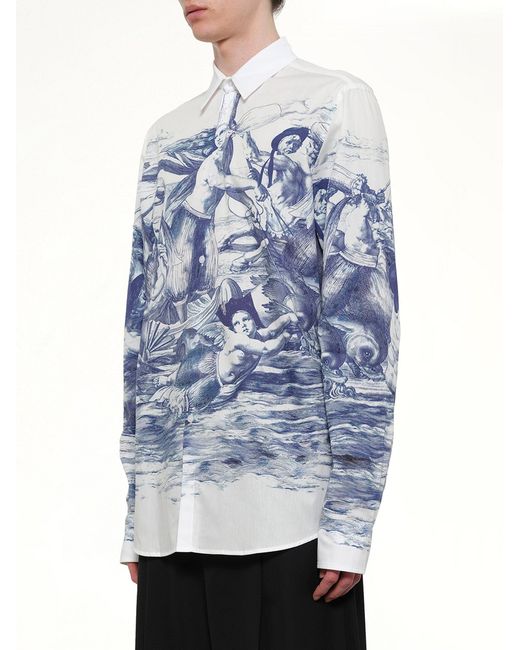 Egonlab Blue Breizh Print Long Sleeve Shirt for men