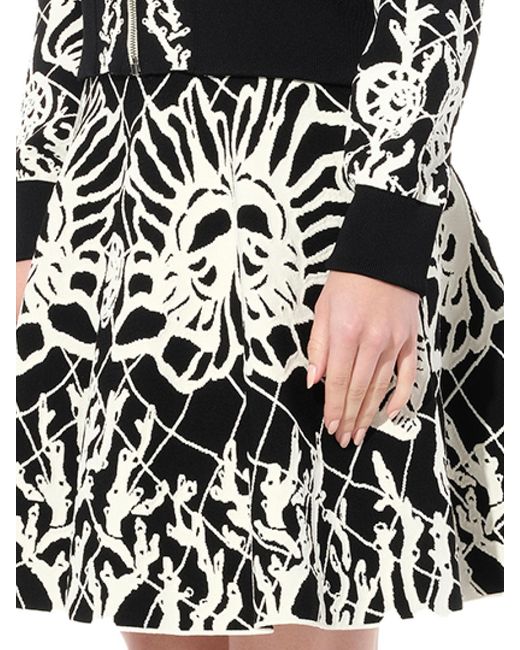 McQueen Black Jacquard Mini Skirt