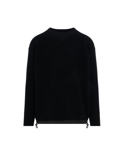 Sacai Black Wool Knit Pullover, Long Sleeves for men