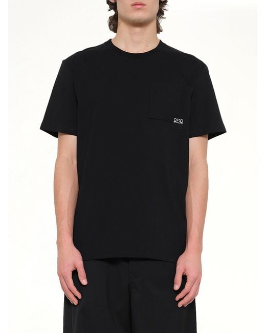 Loewe Black Two-Tone Anagram Relaxed Fit T-Shirt for men