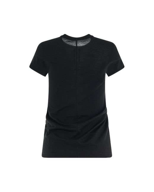 Rick Owens Black Cropped Level T-Shirt, Round Neck, Short Sleeves, , 100% Cotton