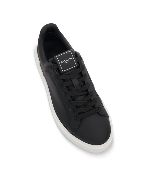 Balmain Black B-Court Calfskin Sneakers, /, 100% Leather