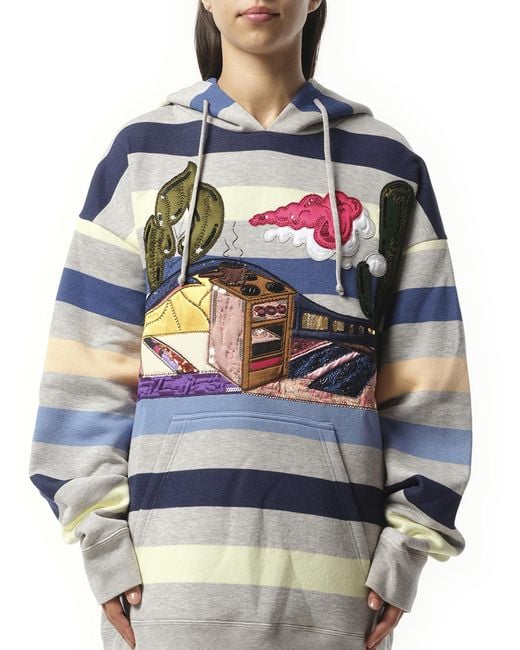 Marc Jacobs Gray Long Sleeve Hooded Sweatshirt, Size: Small