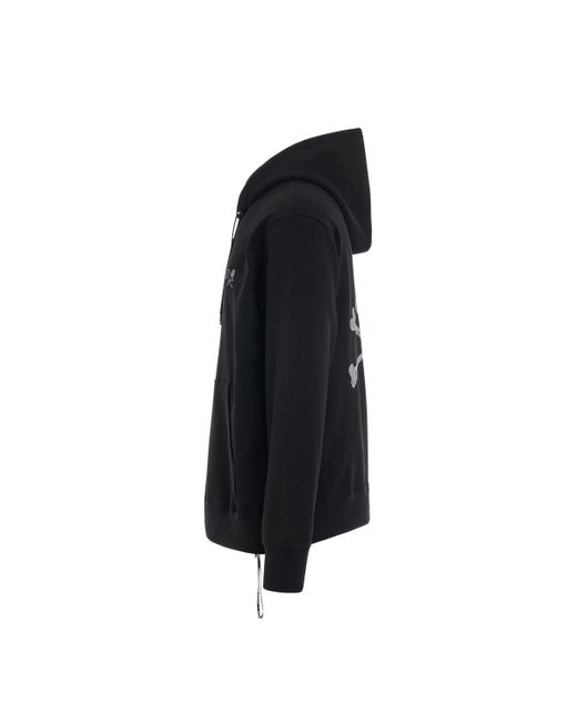 Mastermind Japan Black 'Rubbed Logo Hoodie, Long Sleeves, 100% Cotton, Size: Small for men