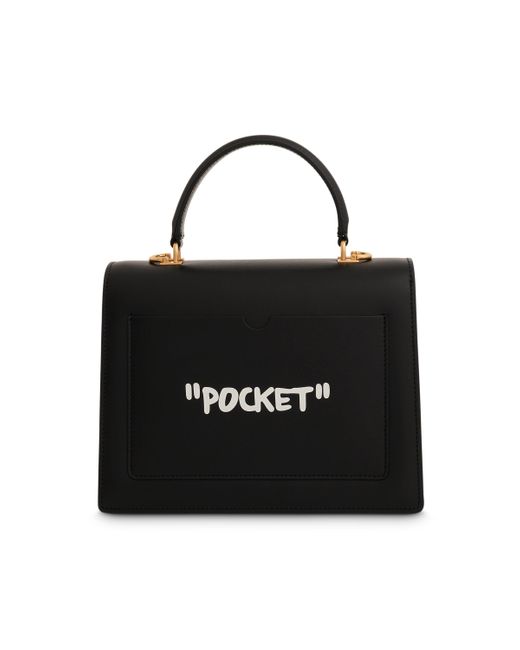 Off-White c/o Virgil Abloh Black Off- Jitney 2.8 Top Handle Quote Bag, /, 100% Leather