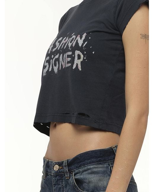 Balenciaga Blue Shrunk T-Shirt, 100% Cotton, Size: Medium