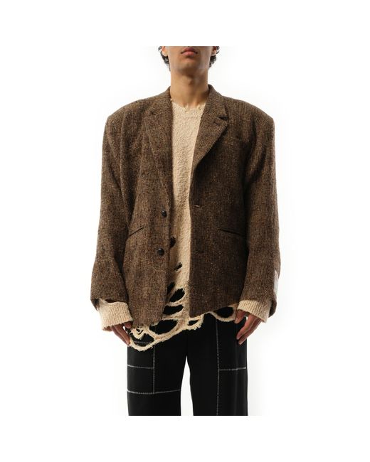 Doublet Brown Zombie Silhouette Tailored Jacket, , 100% Wool, Size: Medium for men