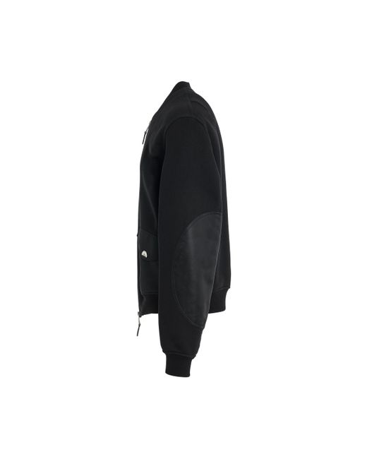 Alexander McQueen Black Heavy Loopback Bomber Jacket, Long Sleeves, , 100% Cotton, Size: Medium for men