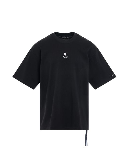 Mastermind Japan Black Loopwheel Logo Boxy Fit T-Shirt, Short Sleeves, 100% Cotton, Size: Medium for men